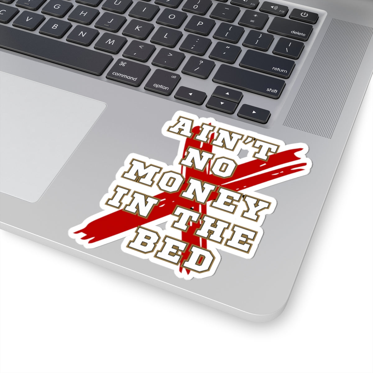 Durable scratch proof kiss-cut vinyl sticker close up