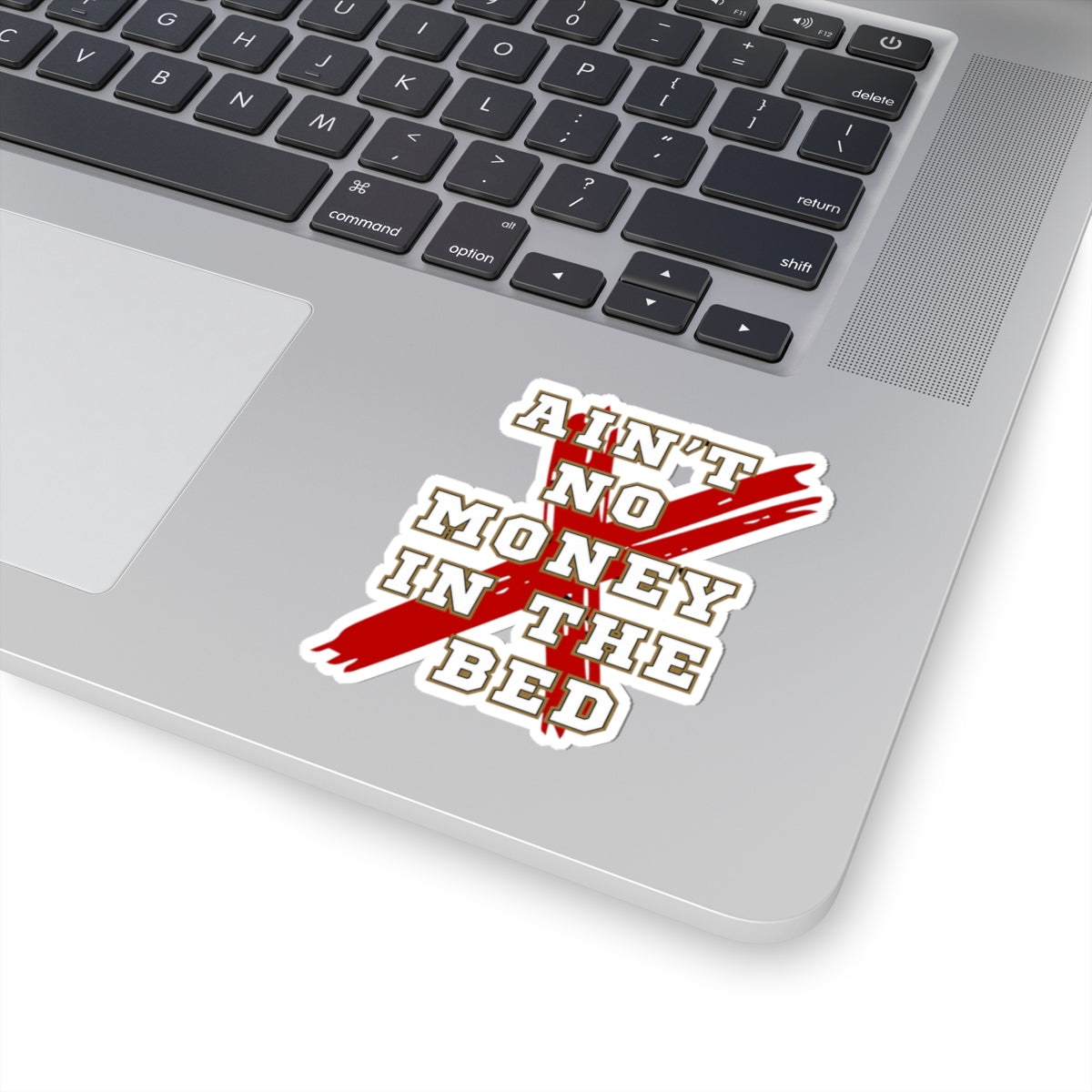 Water resistant kiss-cut vinyl sticker on a bottle